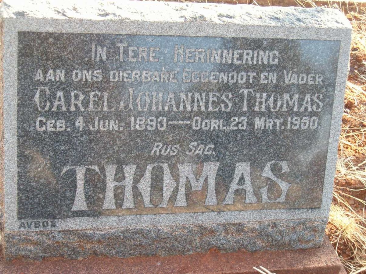 THOMAS Carel Johannes 1893-1950