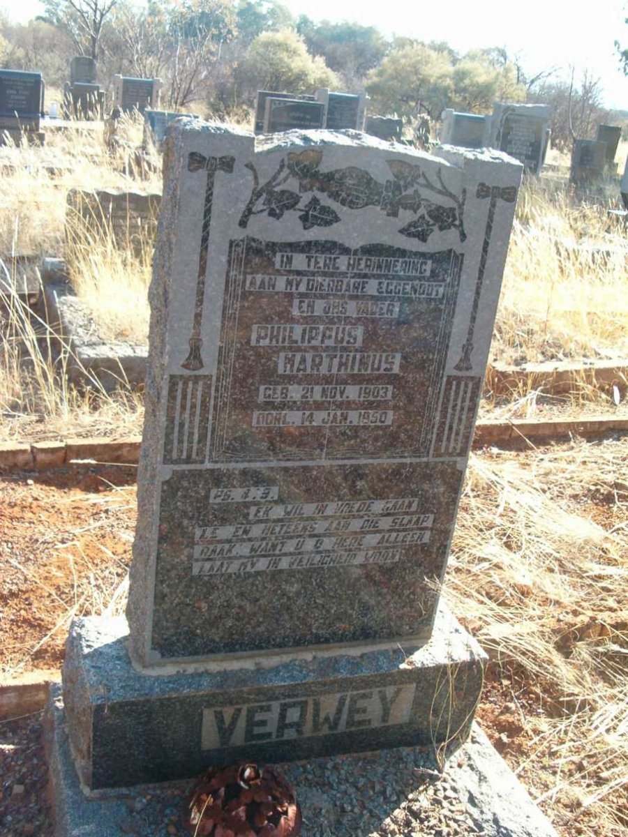 VERWEY Philippus Marthinus 1903-1950
