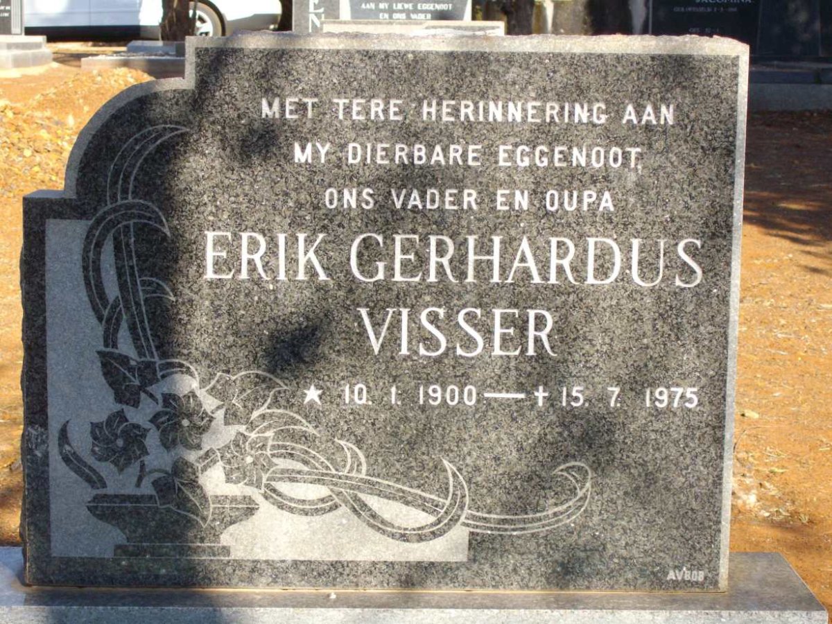 VISSER Erik Gerhardus 1900-1975