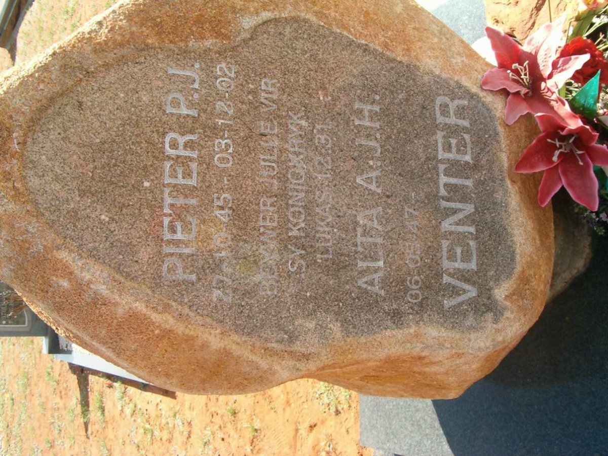 VENTER P.J. 1945-2002 &amp; A.J.H. 1947-