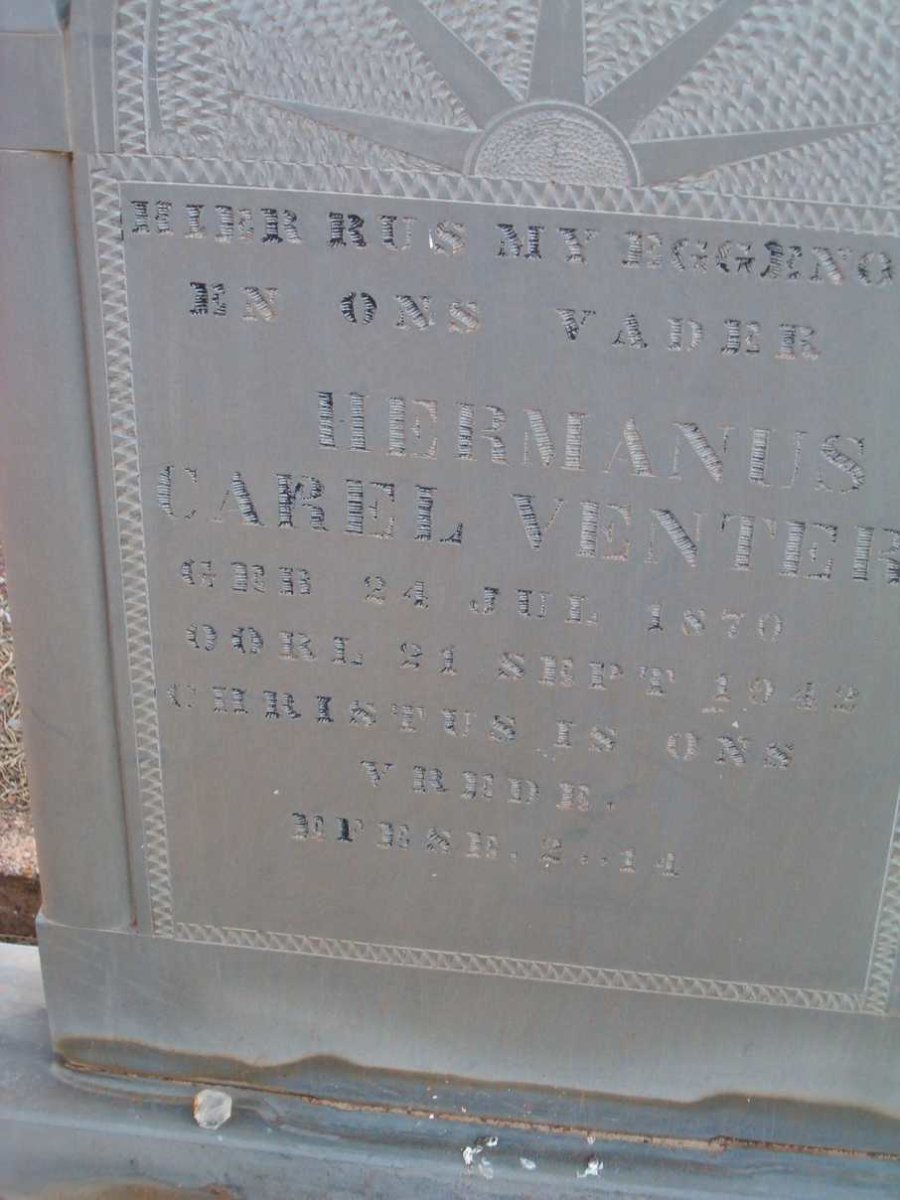 VENTER Hermanus Carel 1870-1942