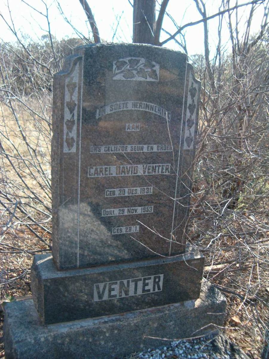 VENTER Carel David 1931-1953