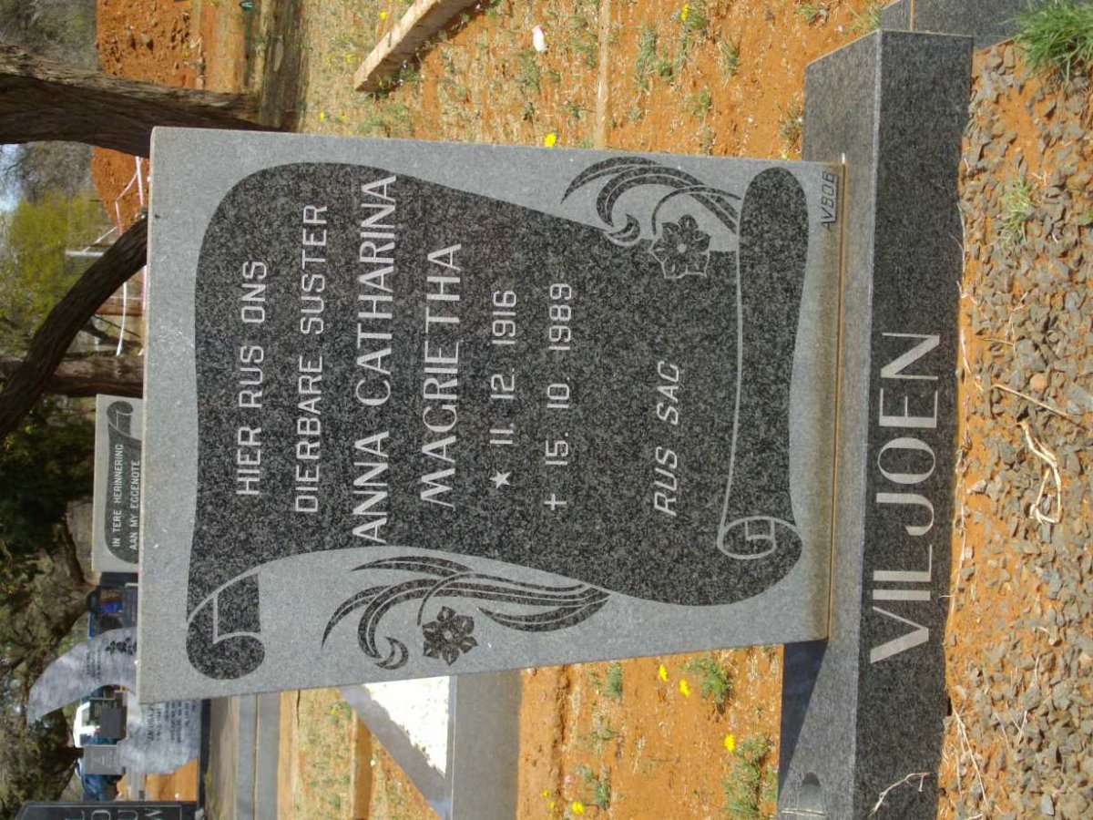 VILJOEN Anna Catharina Magrietha 1916-1989