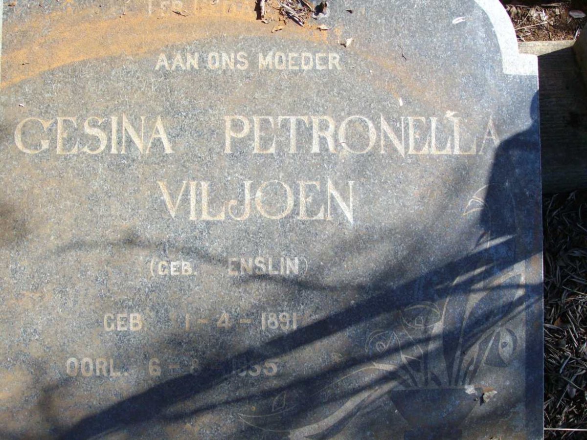 VILJOEN Gesina Petronalla nee ENSLIN 1891-1955