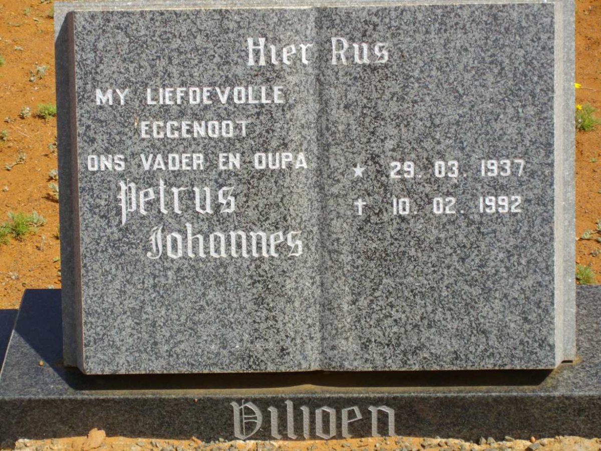 VILJOEN Petrus Johannes 1937-1992