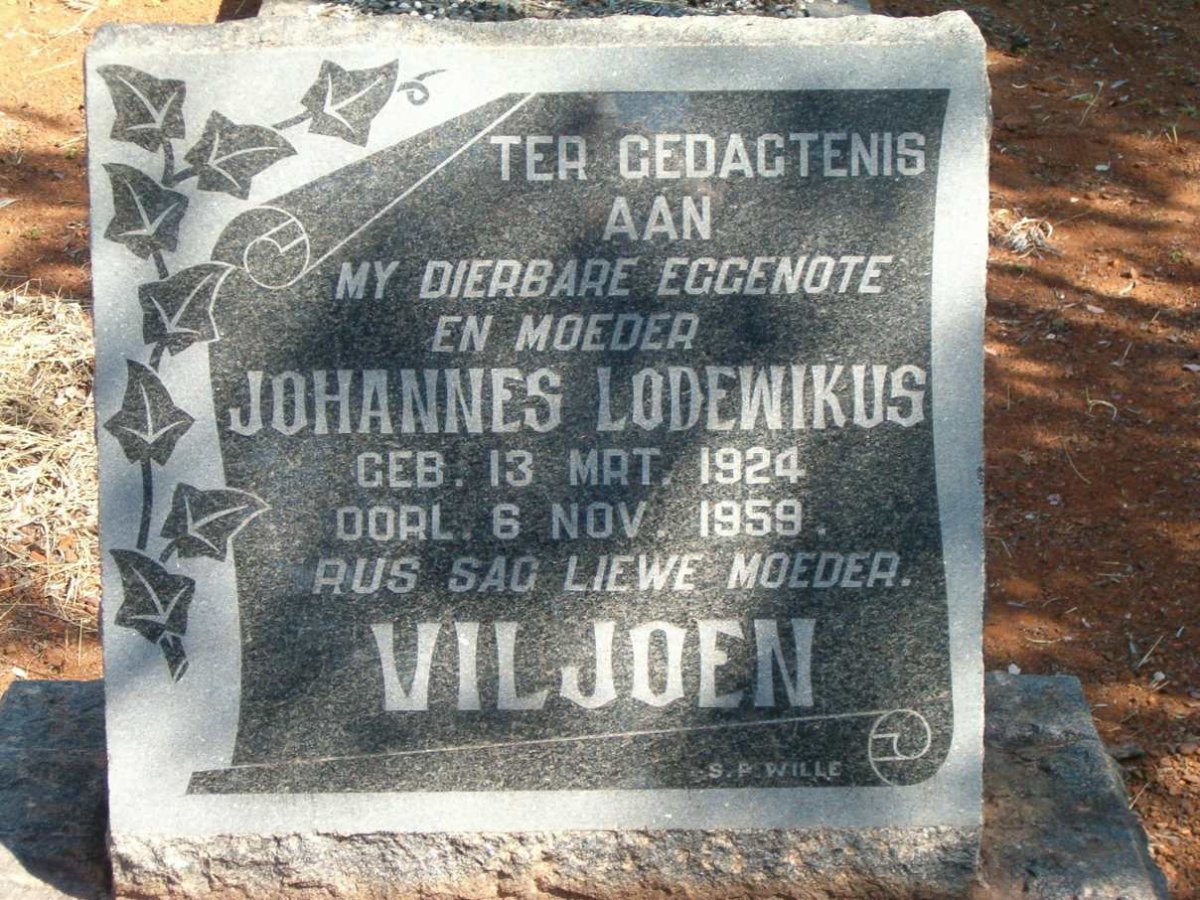 VILJOEN Johannes Lodewikus 1924-1959