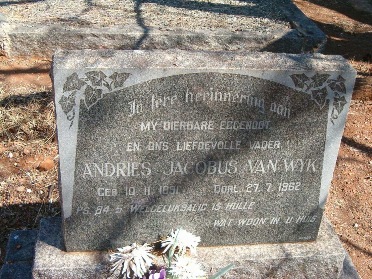 WYK Andries Jacobus, van 1891-1962