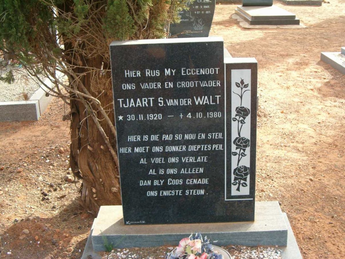 WALT Tjaart S,, van der 1920-1980
