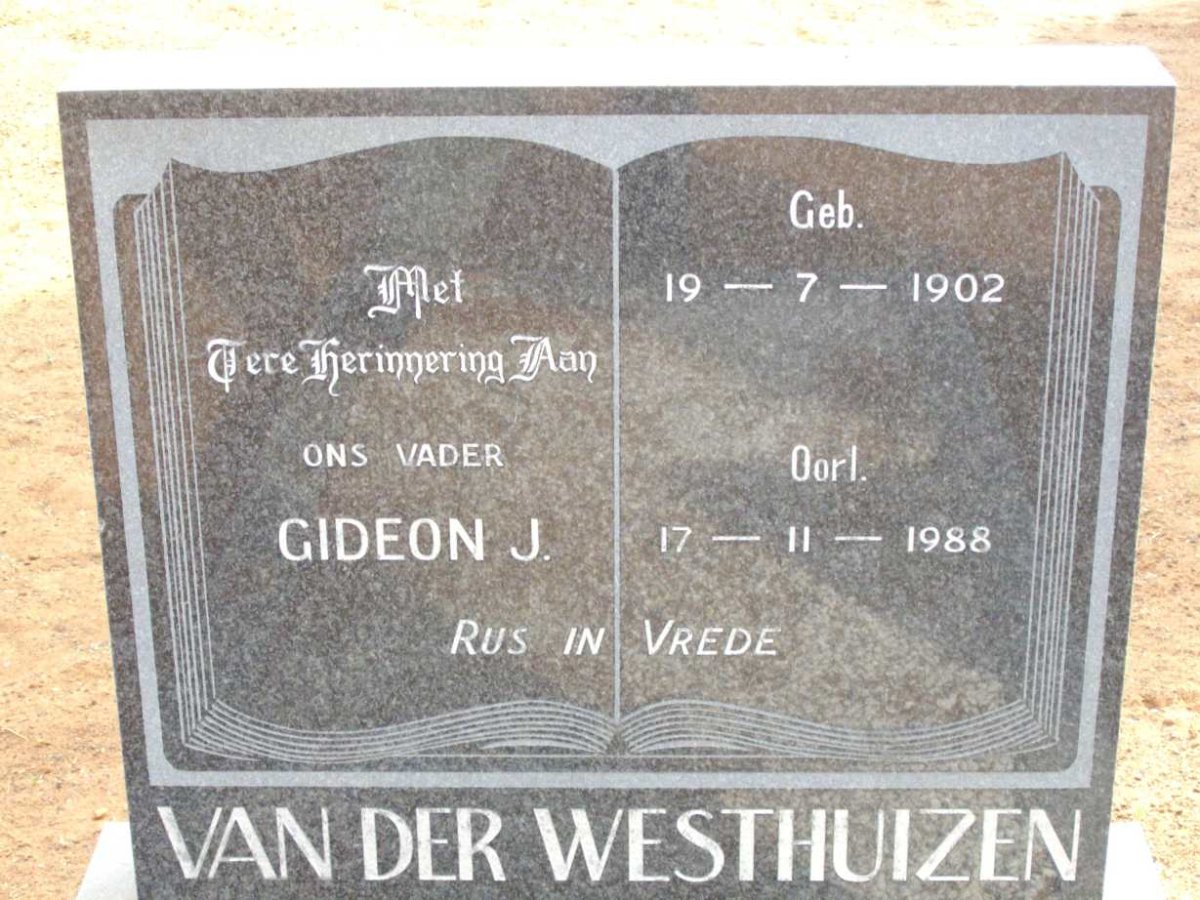 WESTHUIZEN Gideon J., van der 1902-1988