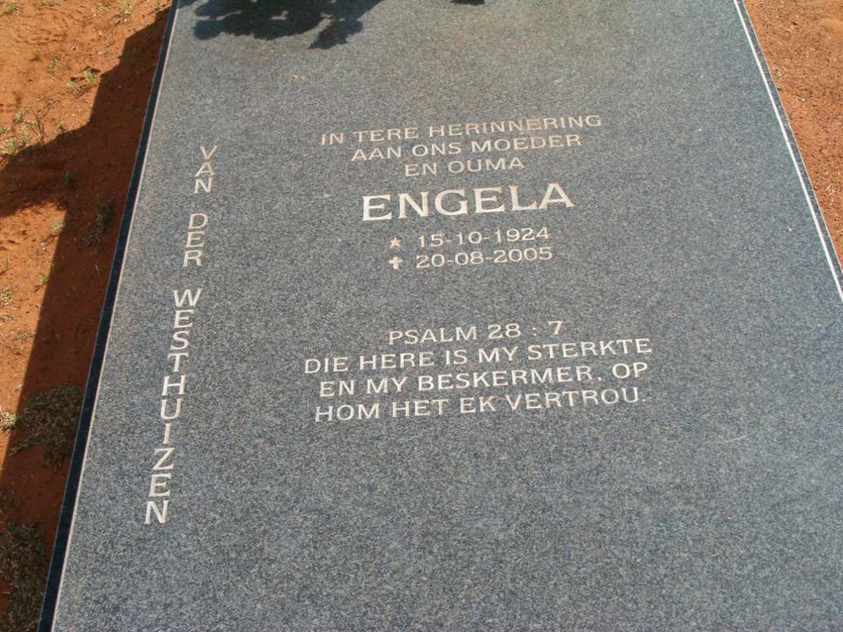 WESTHUIZEN Engela, van der 1924-2005