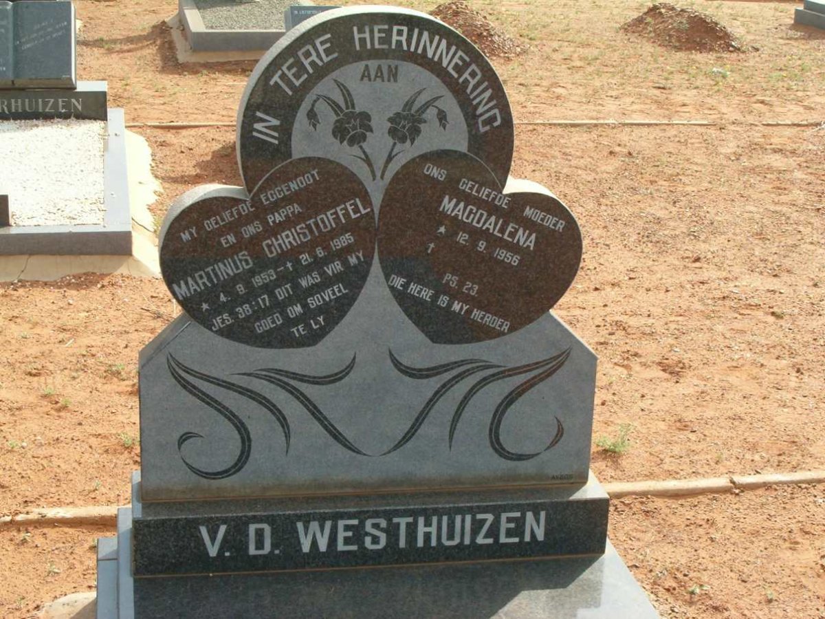 WESTHUIZEN Martinus Christoffel, v.d. 1953-1985 &amp; Magdalena 1956-
