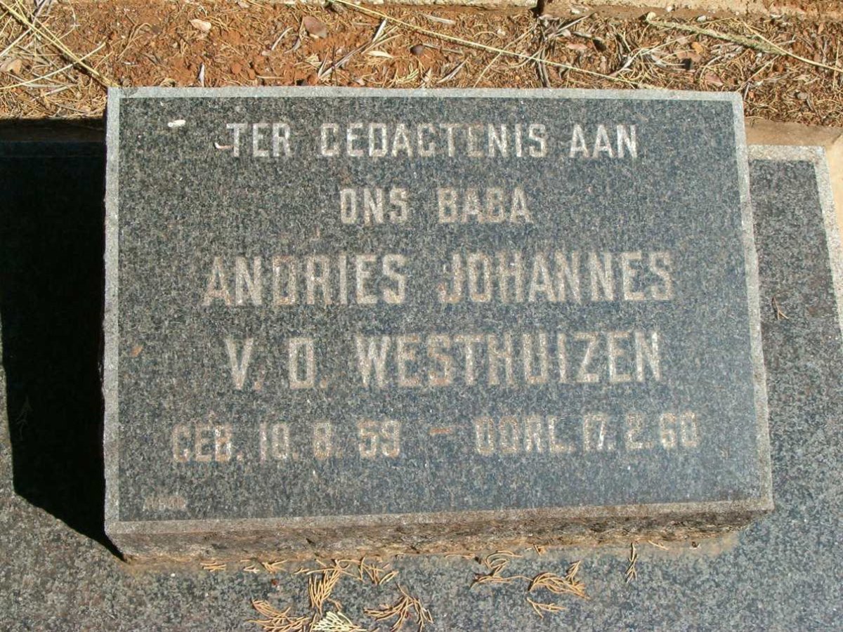 WESTHUIZEN Andries Johannes, v.d. 1959-1960