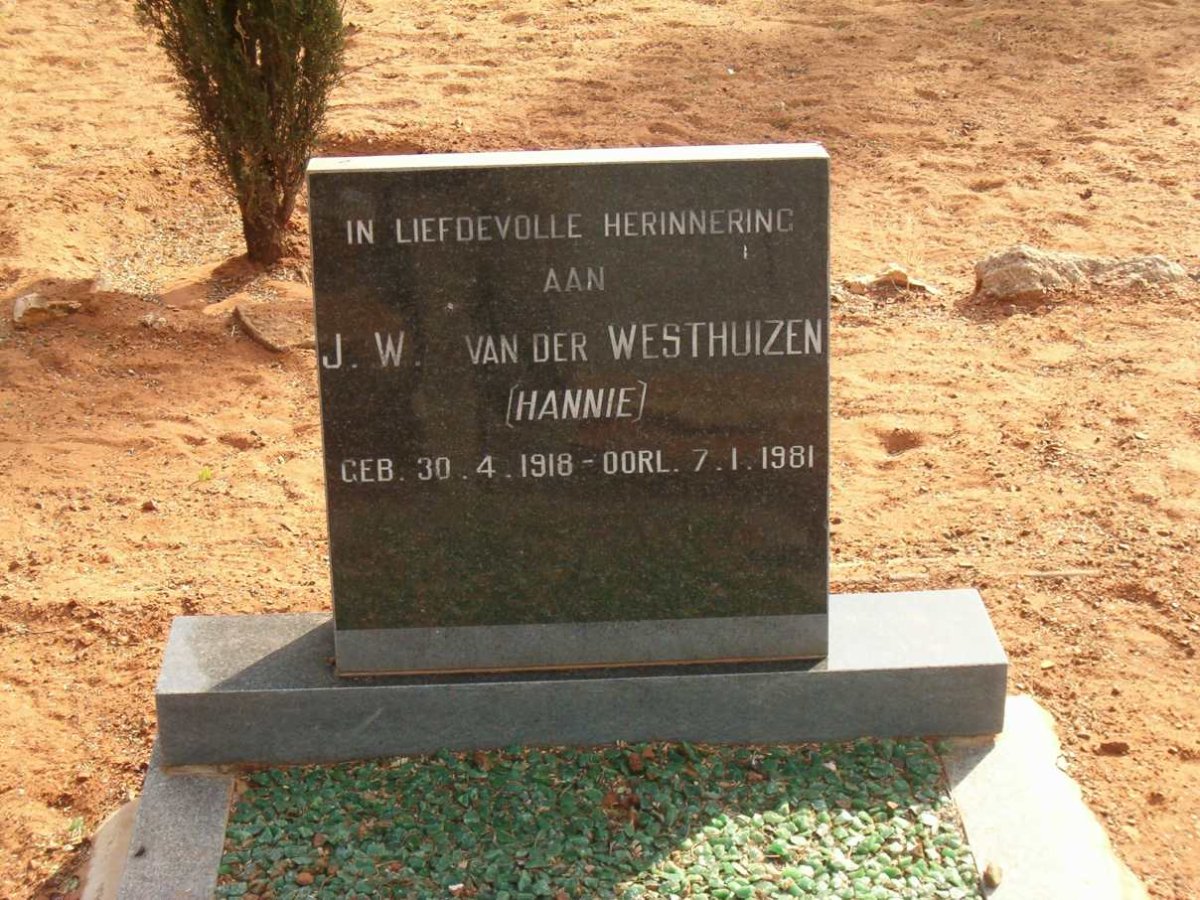 WESTHUIZEN J.W., van der 1918-1981