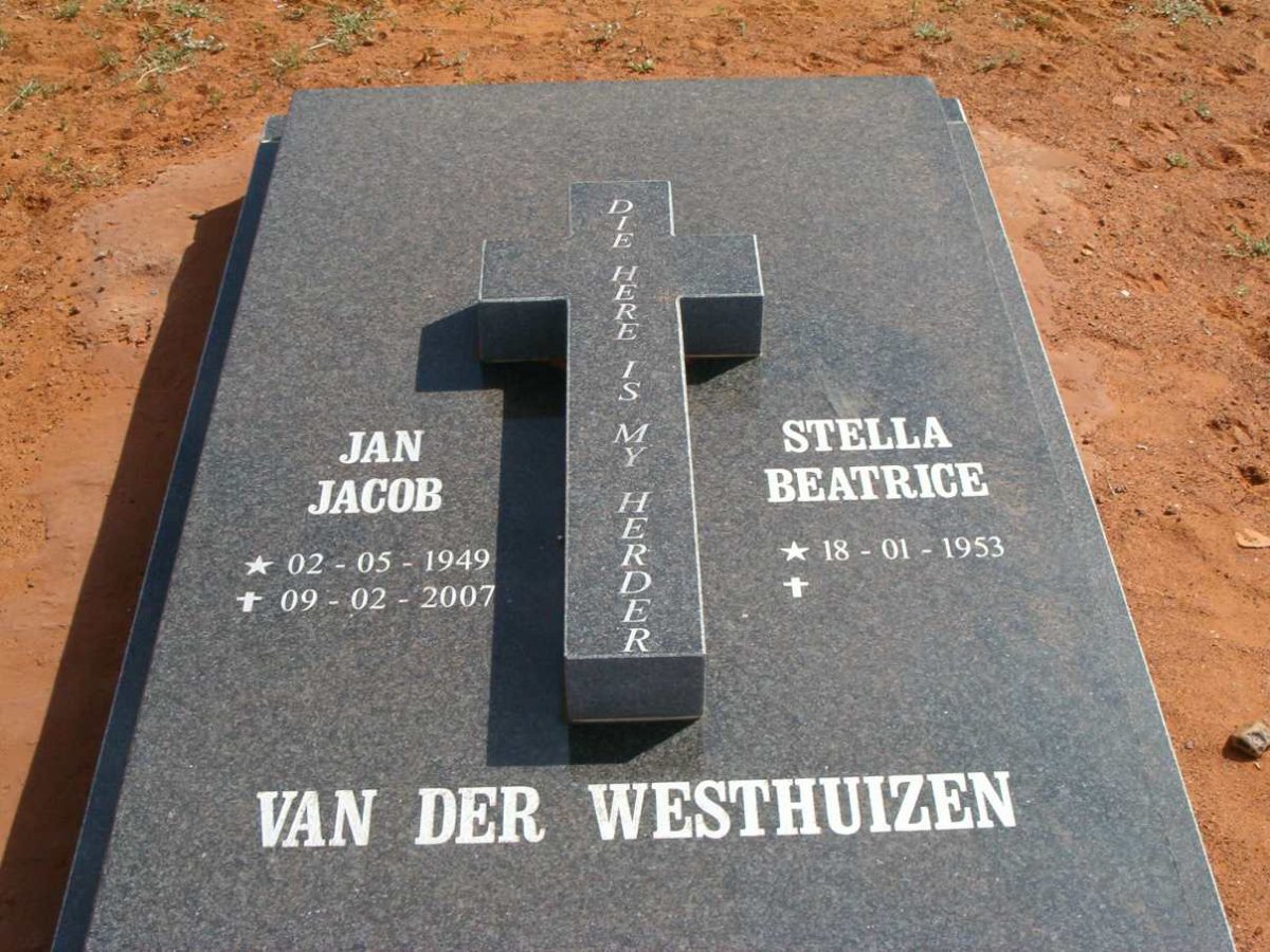WESTHUIZEN Jan Jacob, van der 1949-2007 &amp; Stella Beatrice 1953-