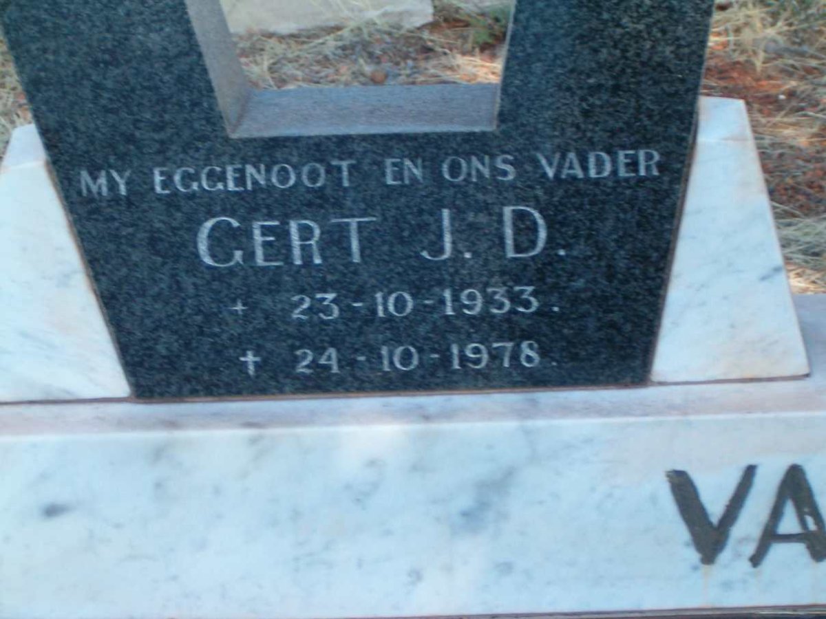 WYK Gert J.D., van 1933-1978