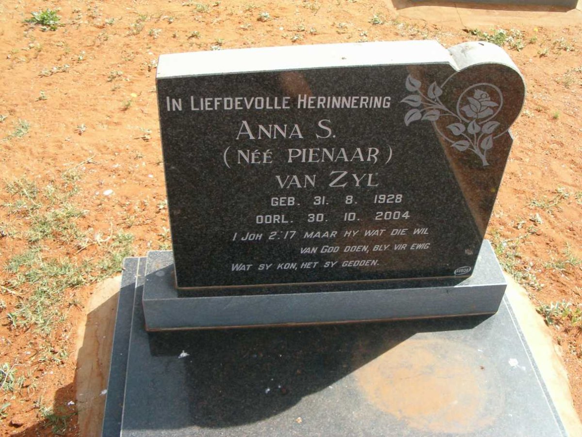 ZYL Anna S., van nee PIENAAR 1928-2004