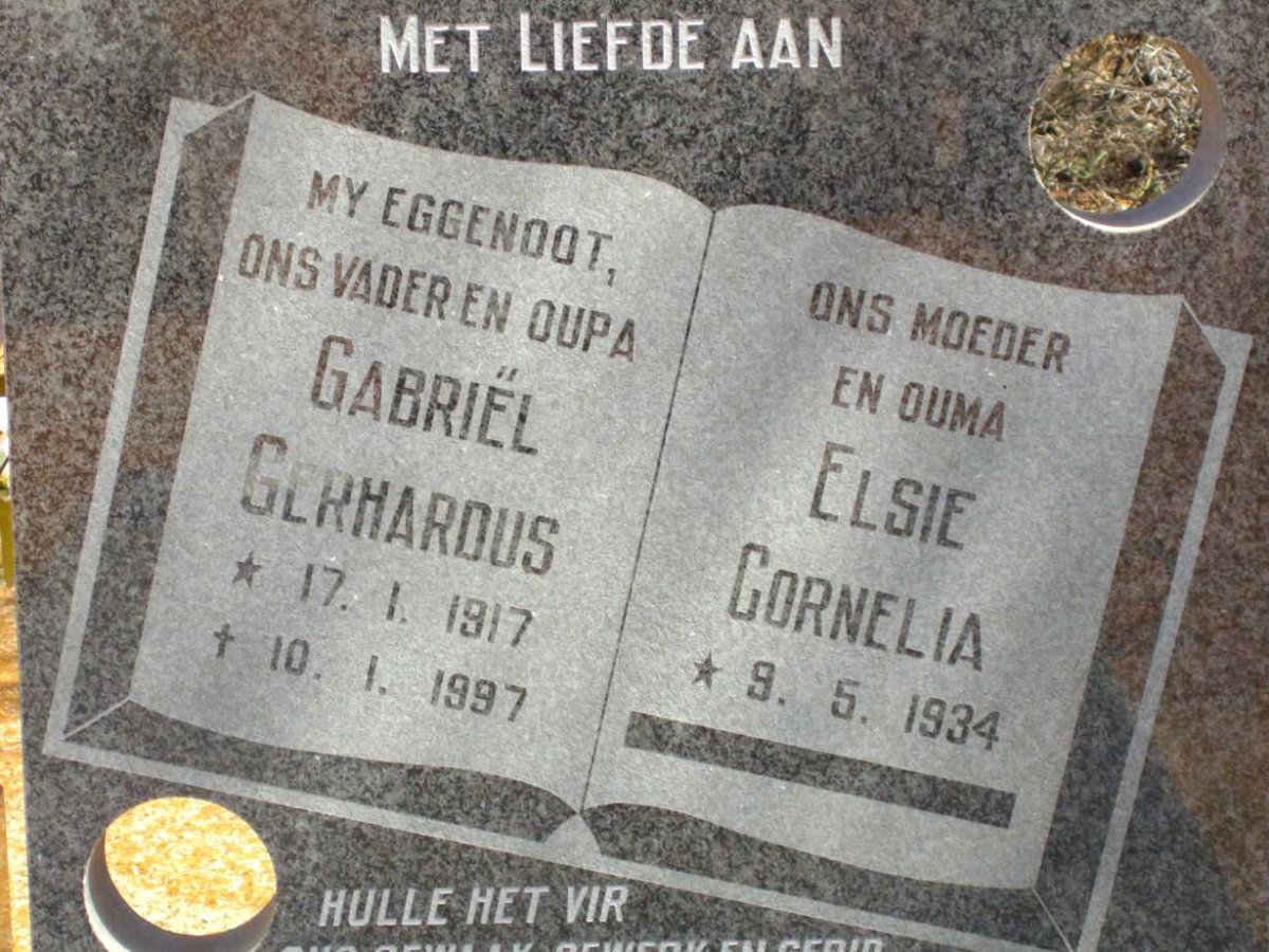 ? Gabriël Gerhardus 1917-1997 &amp; Elsie Cornelia 1934-