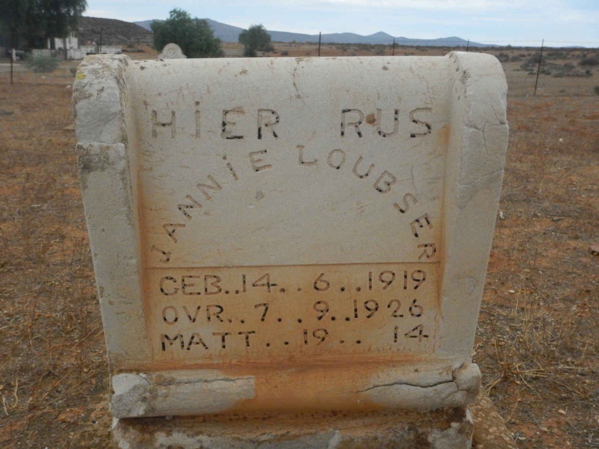LOUBSER Jannie 1919-1926
