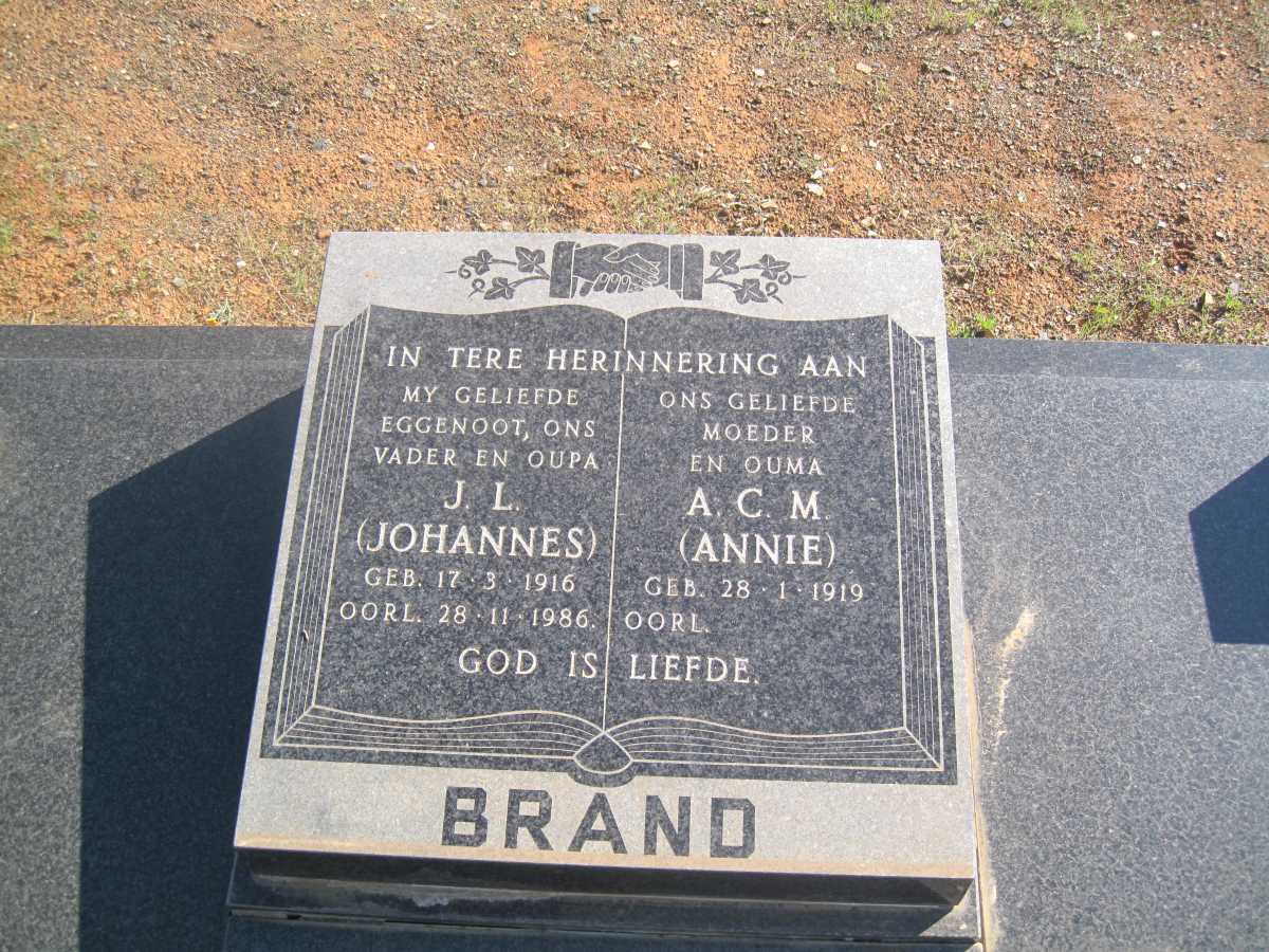 BRAND J.L. 1916-1986 &amp; A.C.M. 1919-