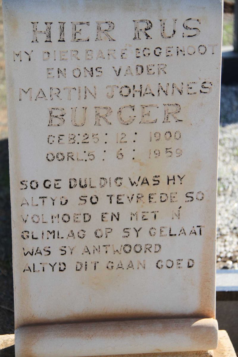 BURGER Martin Johannes 1900-1959