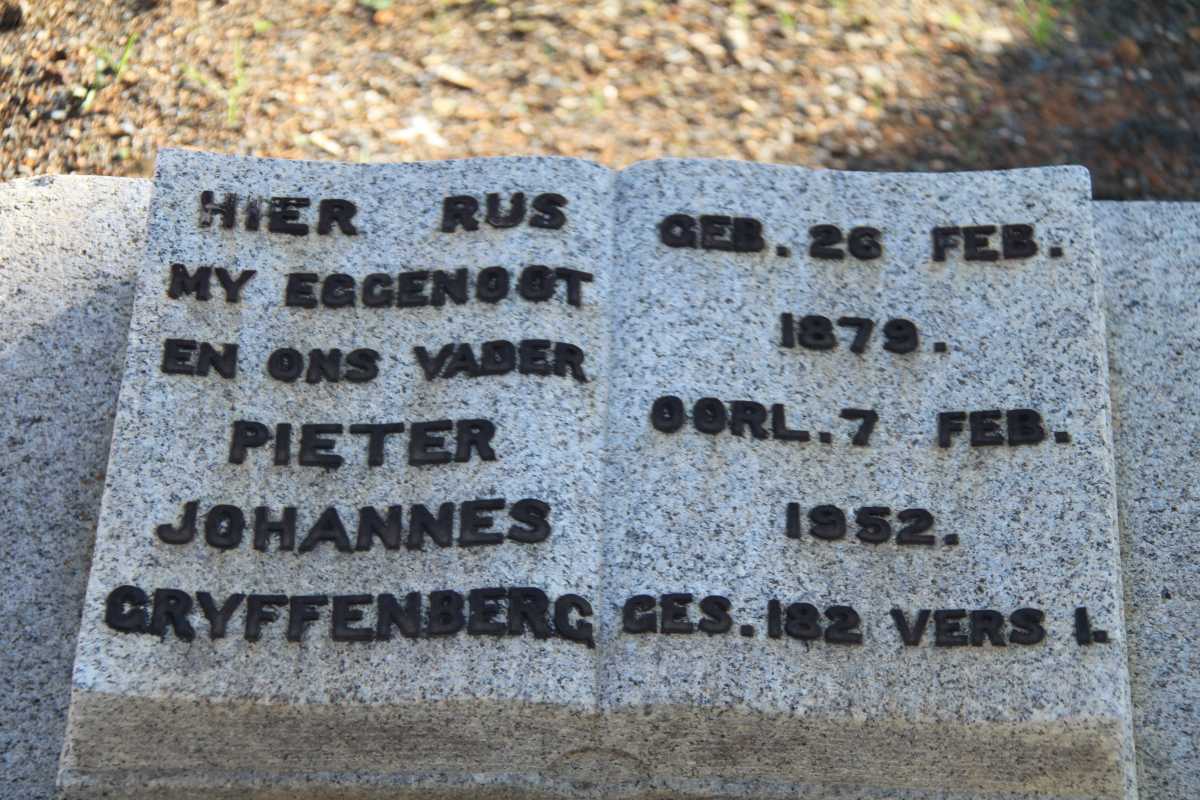 GRYFFENBERG Pieter Johannes 1879-1952