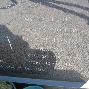 JAARSVELD Frederick Johannes, van 1932-2006 &amp; Ella Johanna LOUW 1935-1977