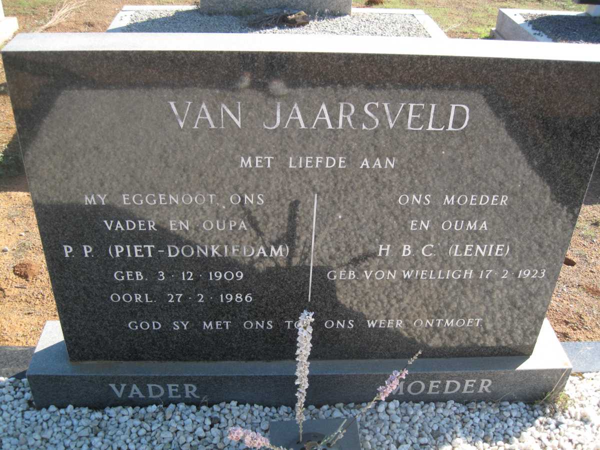 JAARSVELD P.P., van 1909-1986 &amp; H.B.C. VON WIELLIGH 1923-
