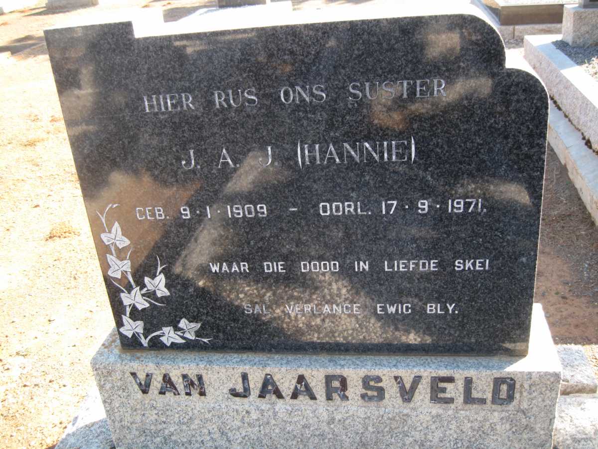 JAARSVELD J.A.J., van 1909-1971