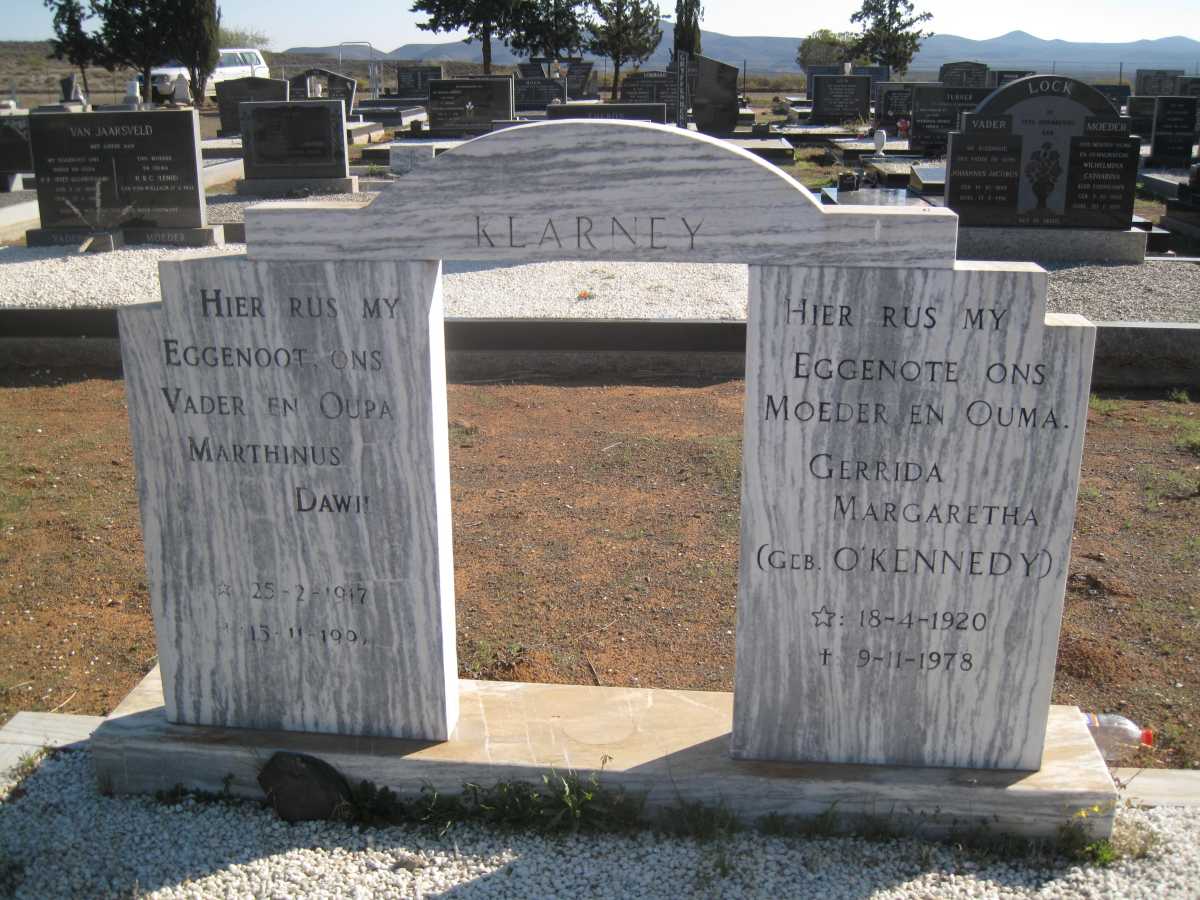 KEARNEY Marthinus Dawie 1917-199? &amp; Gerrida Margaretha O'KENNEDY 1920-1978