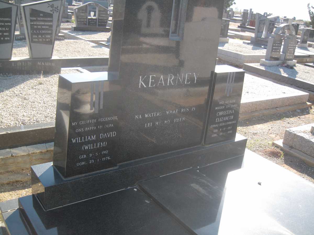 KEARNEY William David 1912-1976 &amp; Christina Elizabeth LOMBARD 1915-1982