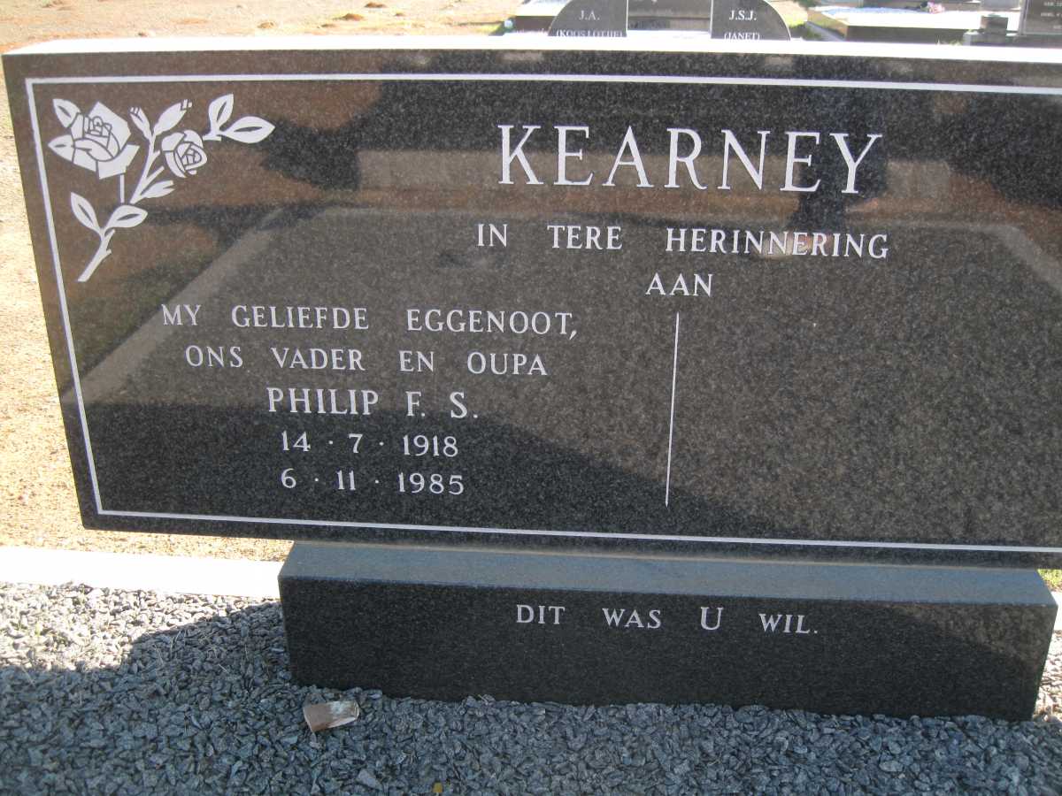 KEARNEY Philip F.S. 1918-1985