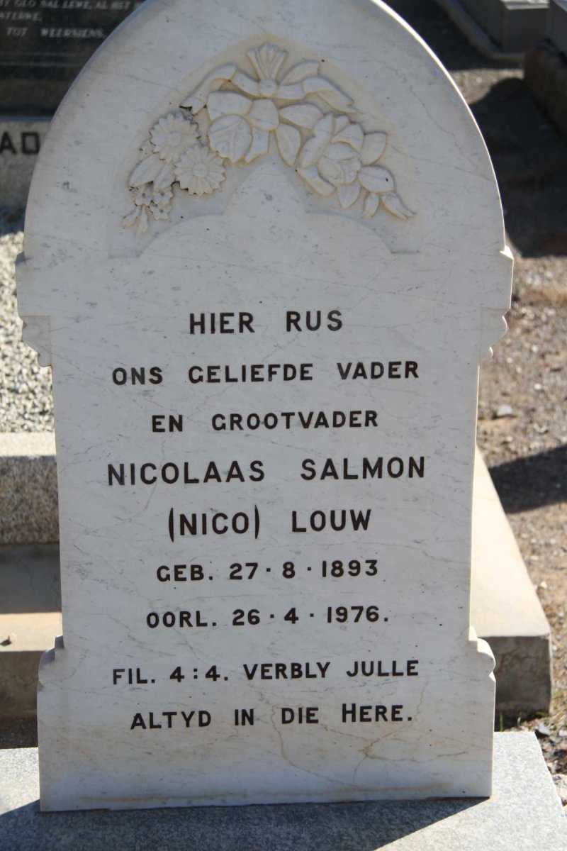 LOUW Nicolaas Salmon 1893-1976
