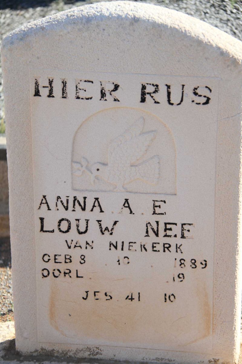 LOUW Anna A.E. VAN NIEKERK 1889-19??