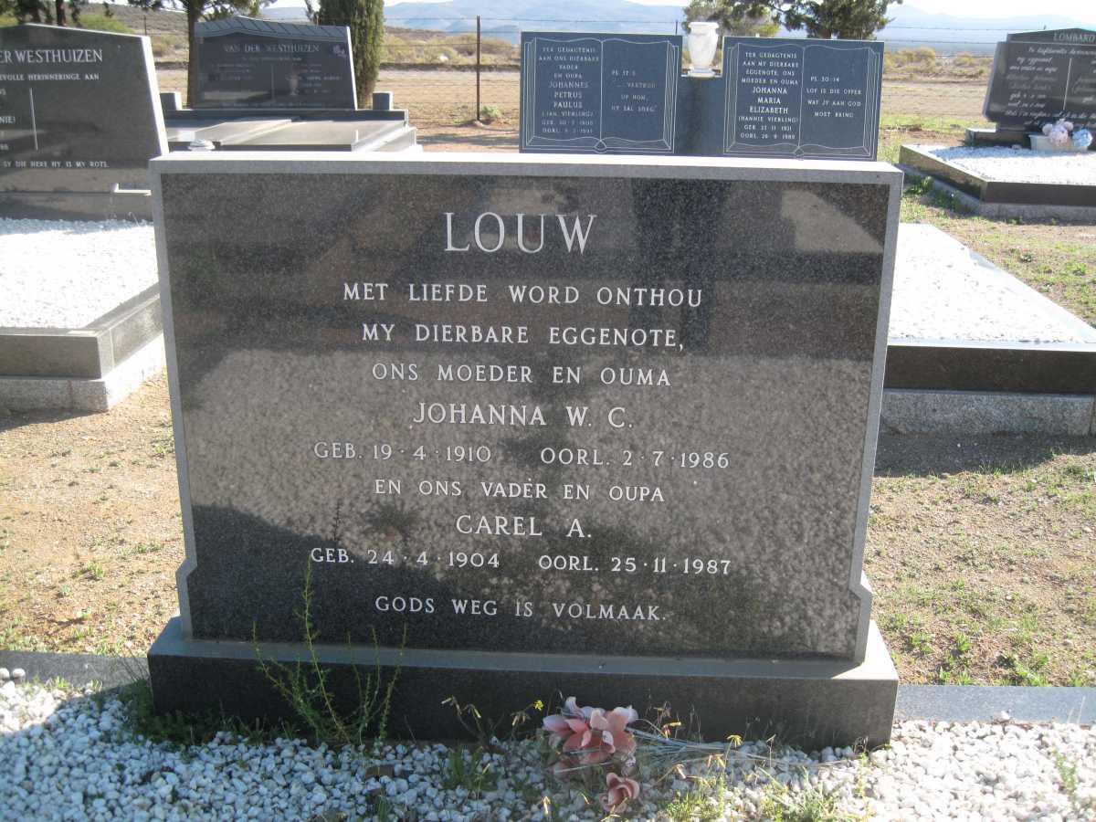 LOUW Carel A. 1904-1987 &amp; Johanna W.C. 1910-1986