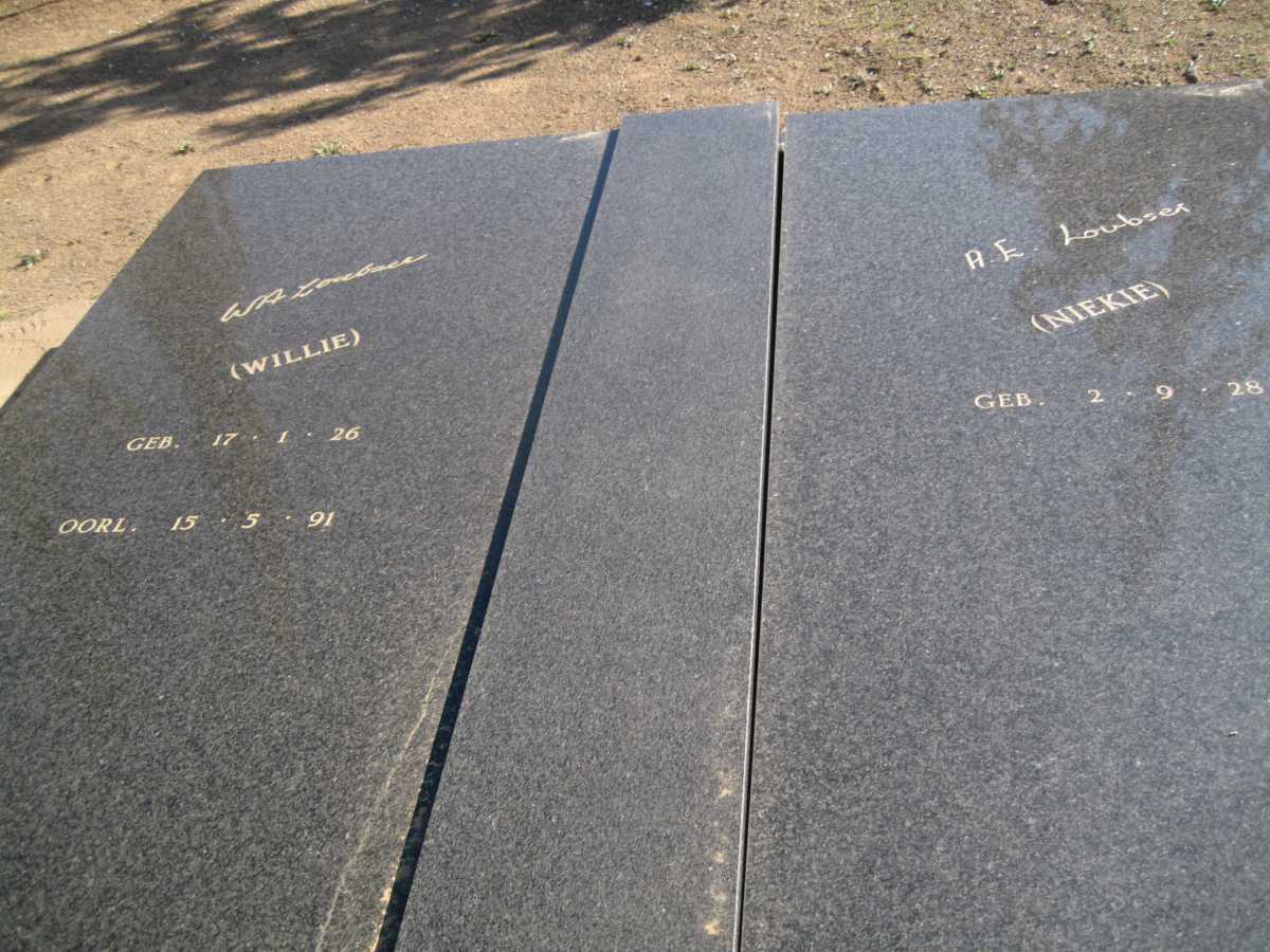 LOUBSER W.A. 1926-1991 &amp; A.E. 1928-