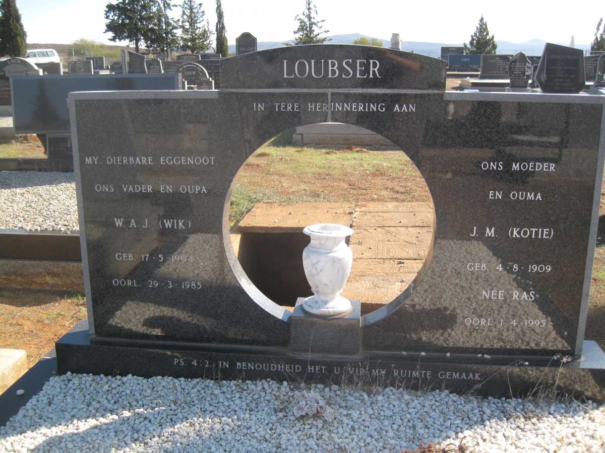 LOUBSER W.A.J. 1904-1985 &amp; J.M. RAS 1909-1995