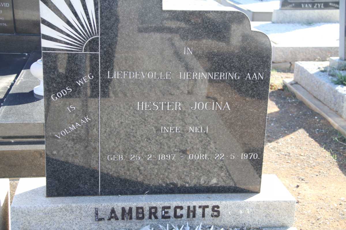 LAMBRECHTS Hester Jocina nee NEL 1897-1970