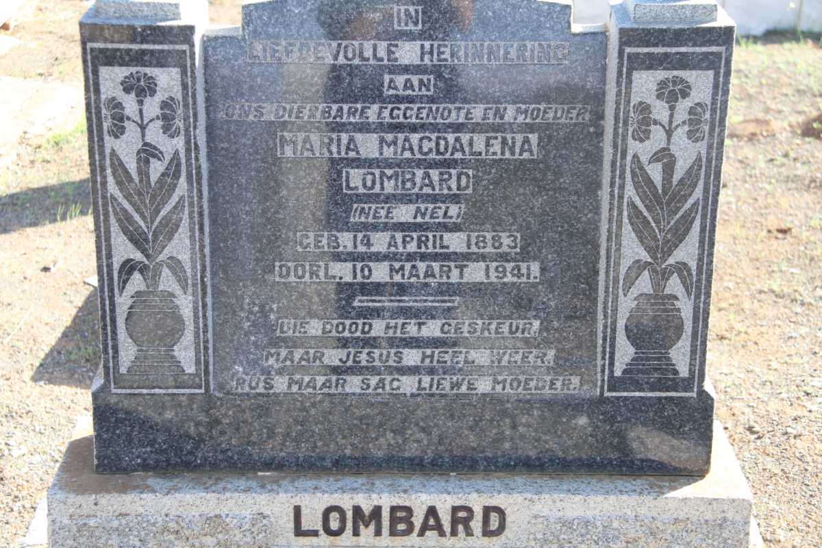 LOMBARD Maria Magdalena nee NEL 1883-1941