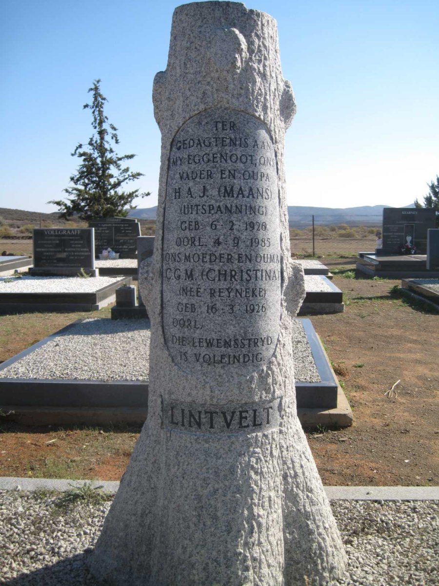 LINTVELT H.A.J. 1920-1985 &amp; C.G.M. REYNEKE 1926-