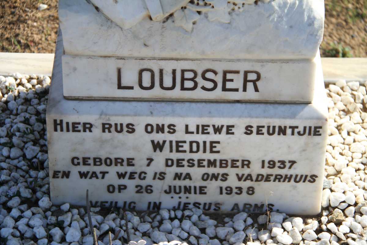 LOUBSER Wiedie 1937-1938