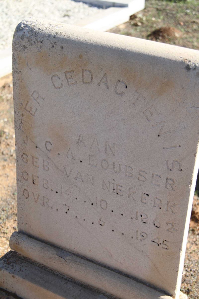 LOUBSER J.C.A. nee VAN NIEKERK 1862-1945