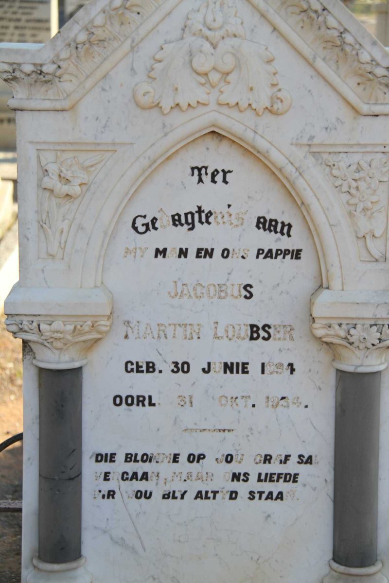 LOUBSER Jacobus Martin 1894-1934