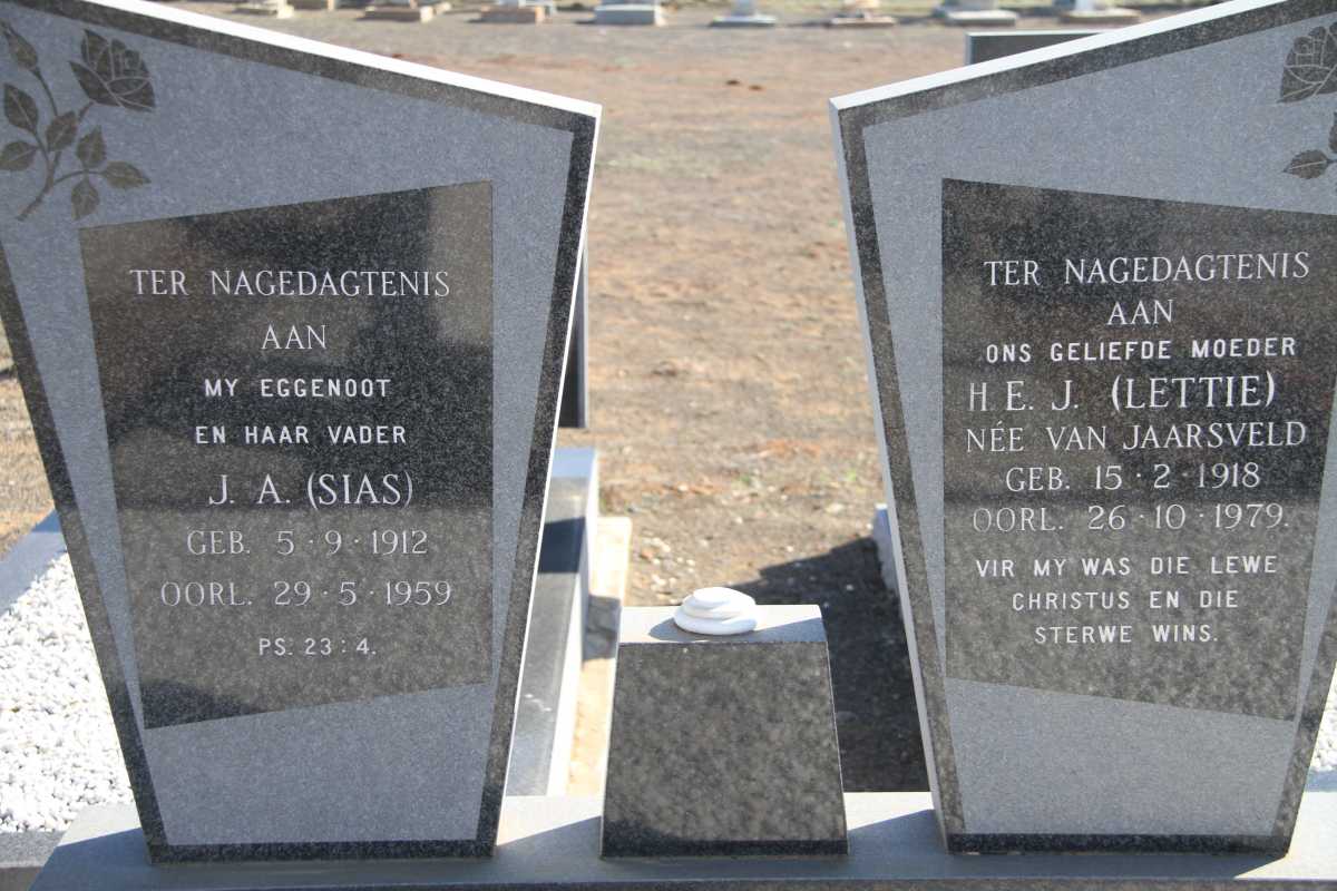? J.A. 1912-1959 &amp; H.E.J. VAN JAARSVELD 1918-1979