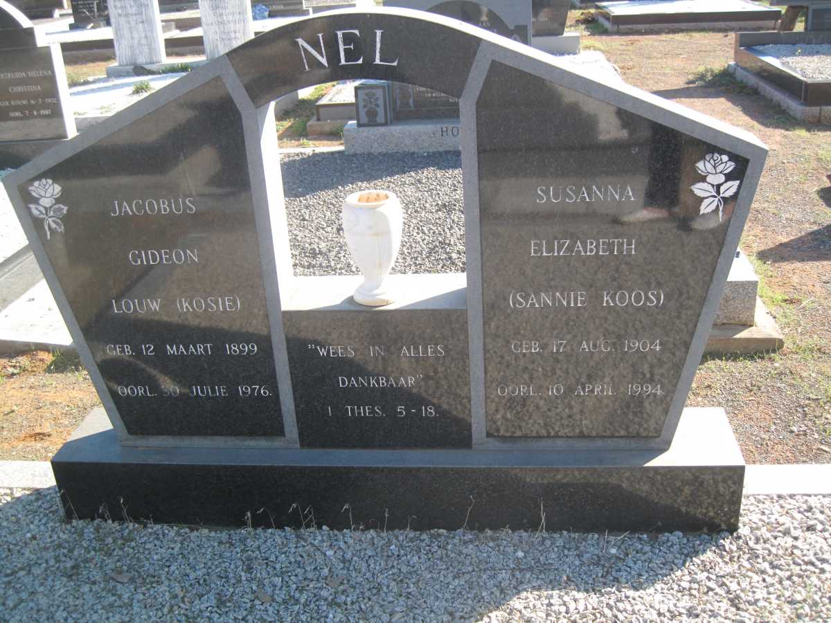 NEL Jacobus Gideon Louw 1899-1976 &amp; Susanna Elizabeth 1904-1994