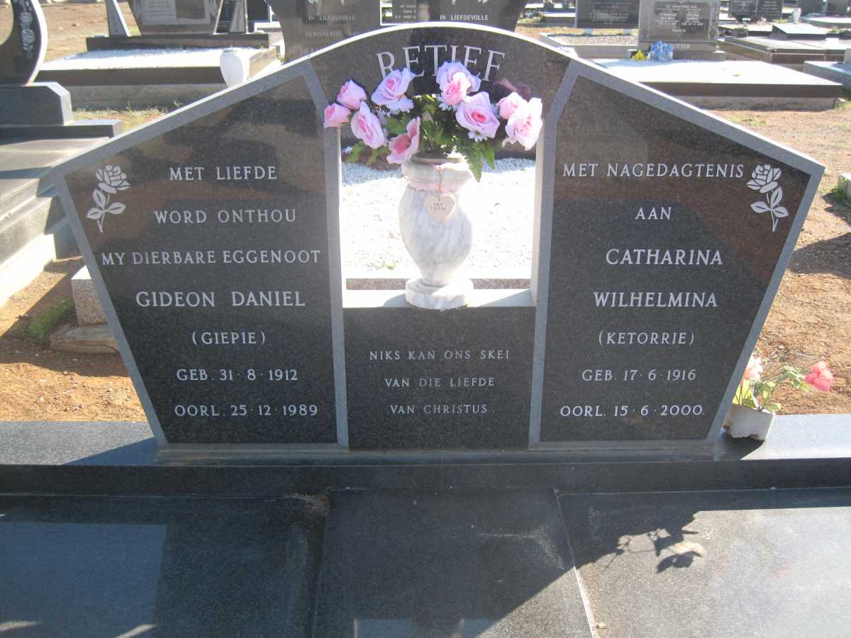 RETIEF Gideon Daniel 1912-1989 &amp; Catharina Wilhelmina 1916-2000