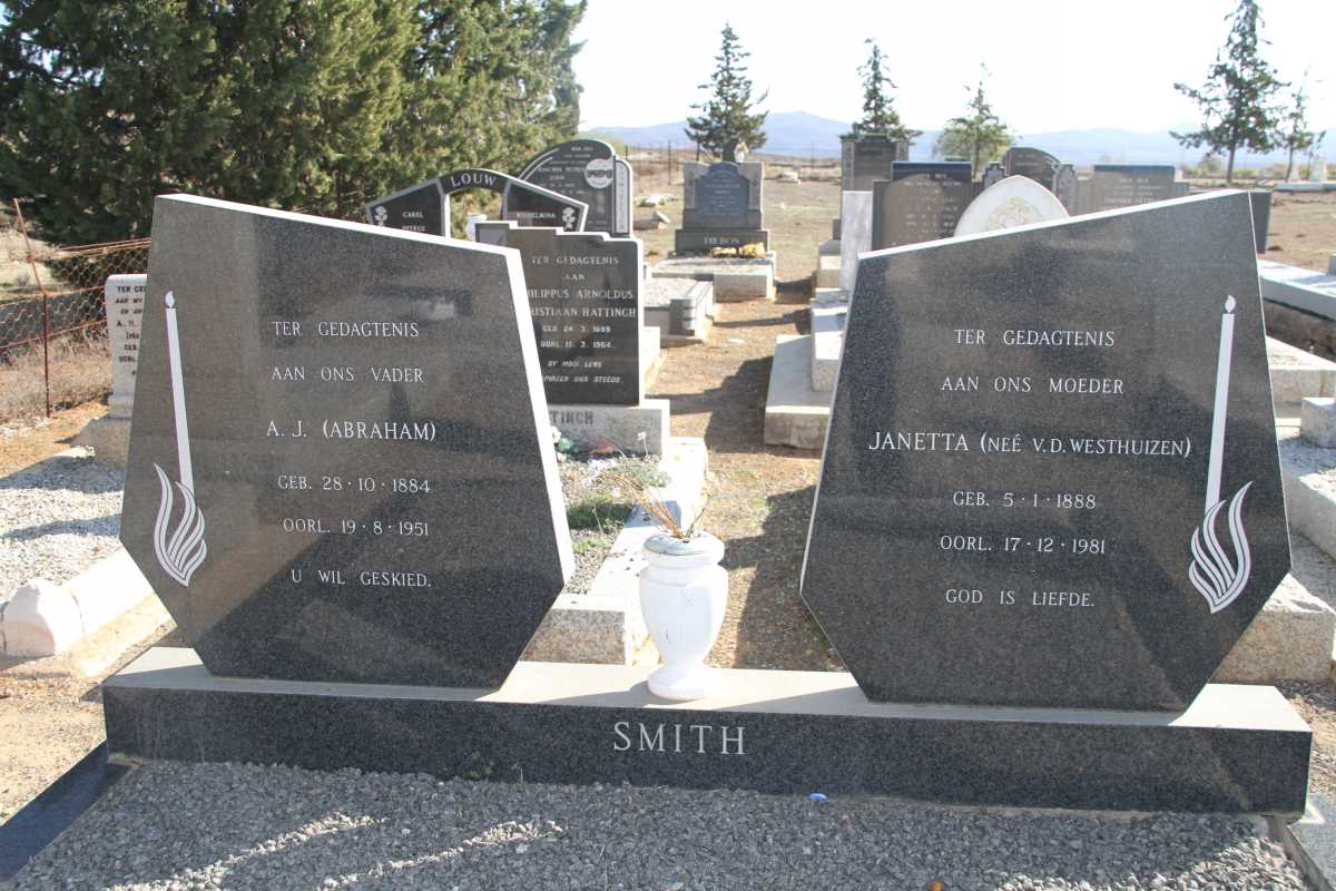 SMITH A.J. 1884-1951 &amp; Janetta VAN DER WESTHUIZEN 1888-1981