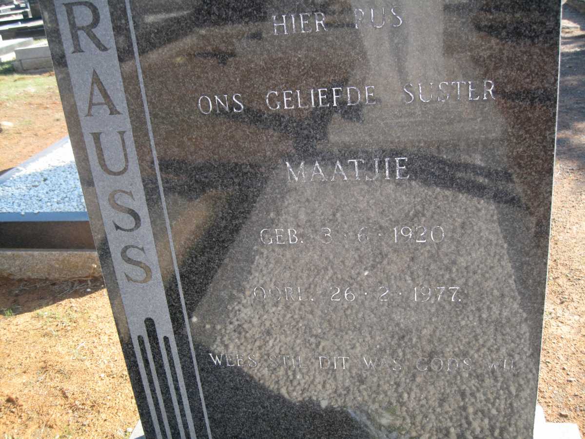 STRAUSS Maatjie 1920-1977