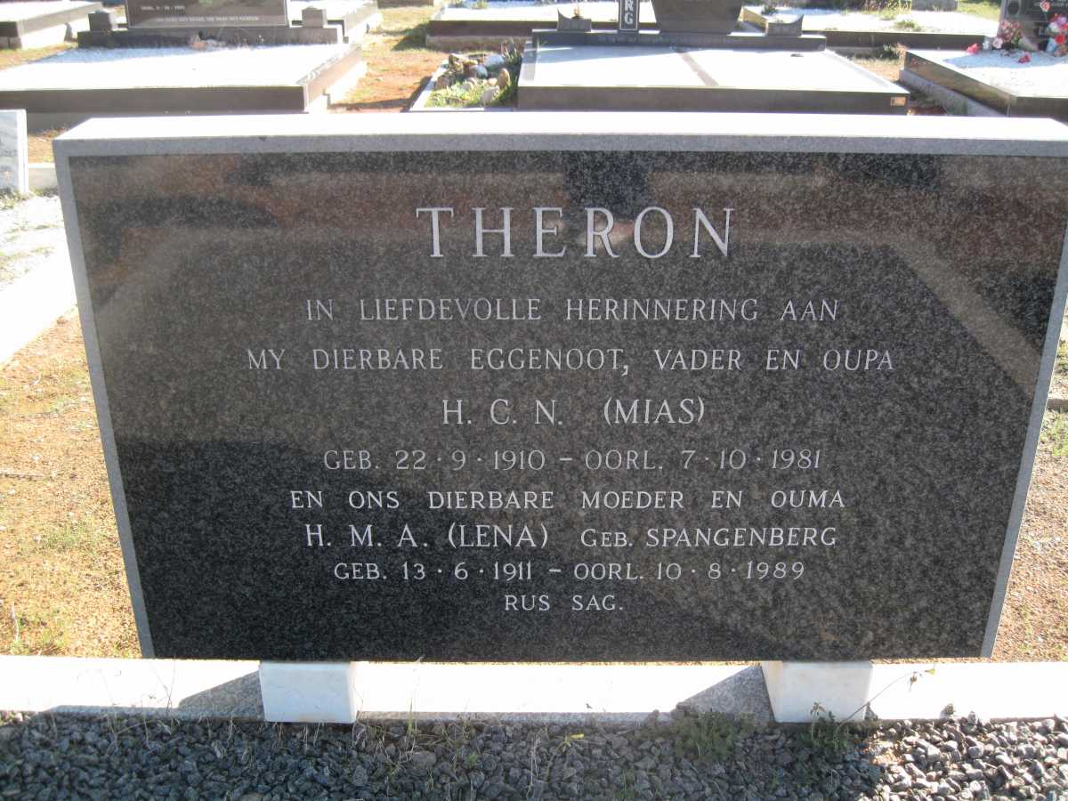 THERON H.C.N. 1910-1981 &amp; H.M.A. SPANGENBERG 1911-1989