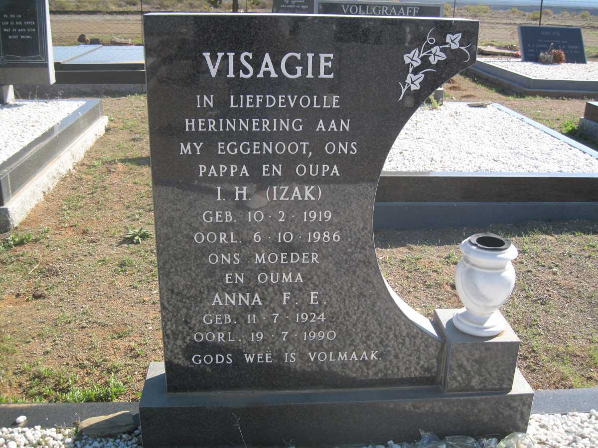 VISAGIE I.H. 1919-1986 &amp; Anna F.E. 1924-1990