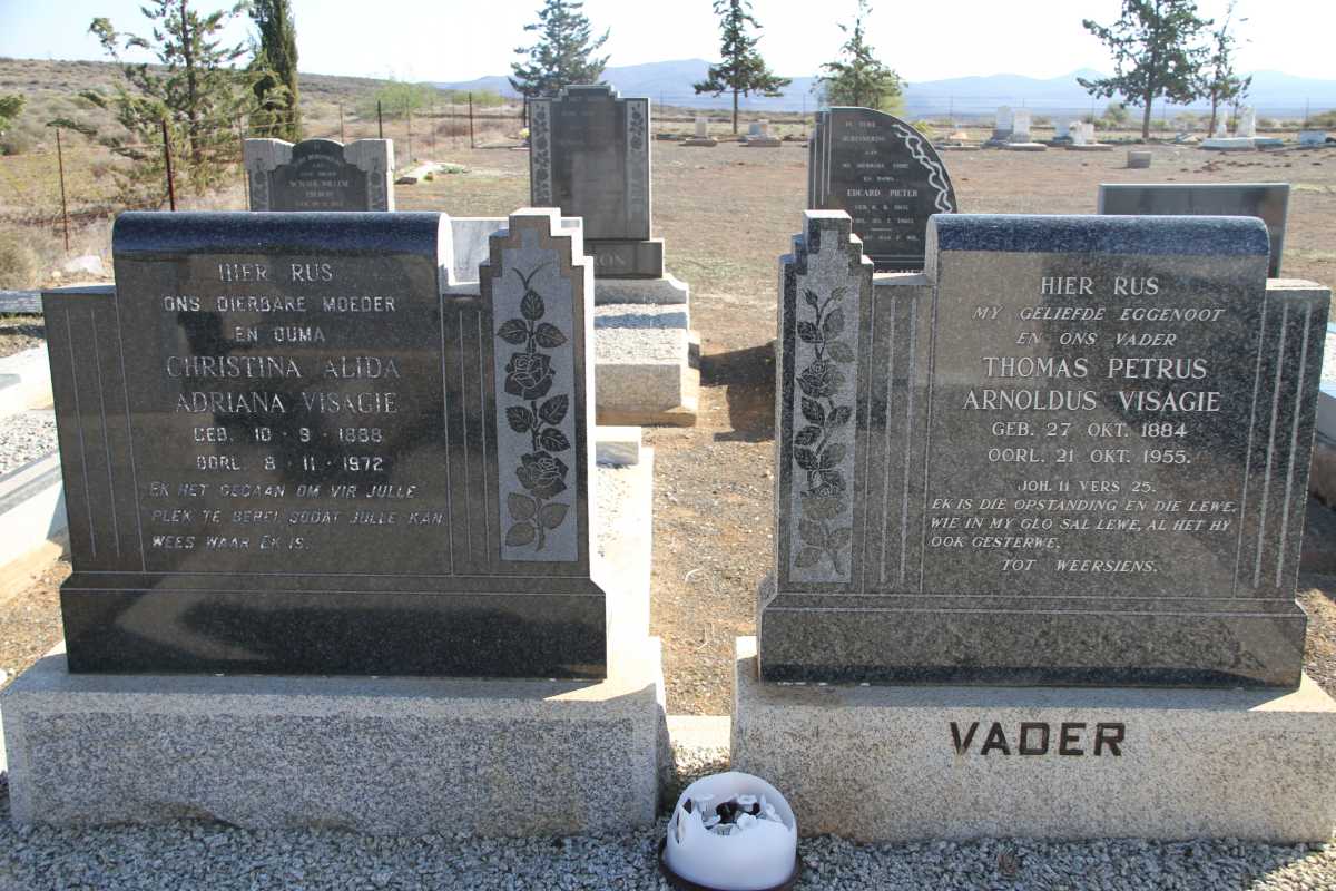VISAGIE Thomas Petrus Arnoldus 1884-1955 &amp; Christina Alida Adriana 1888-1972
